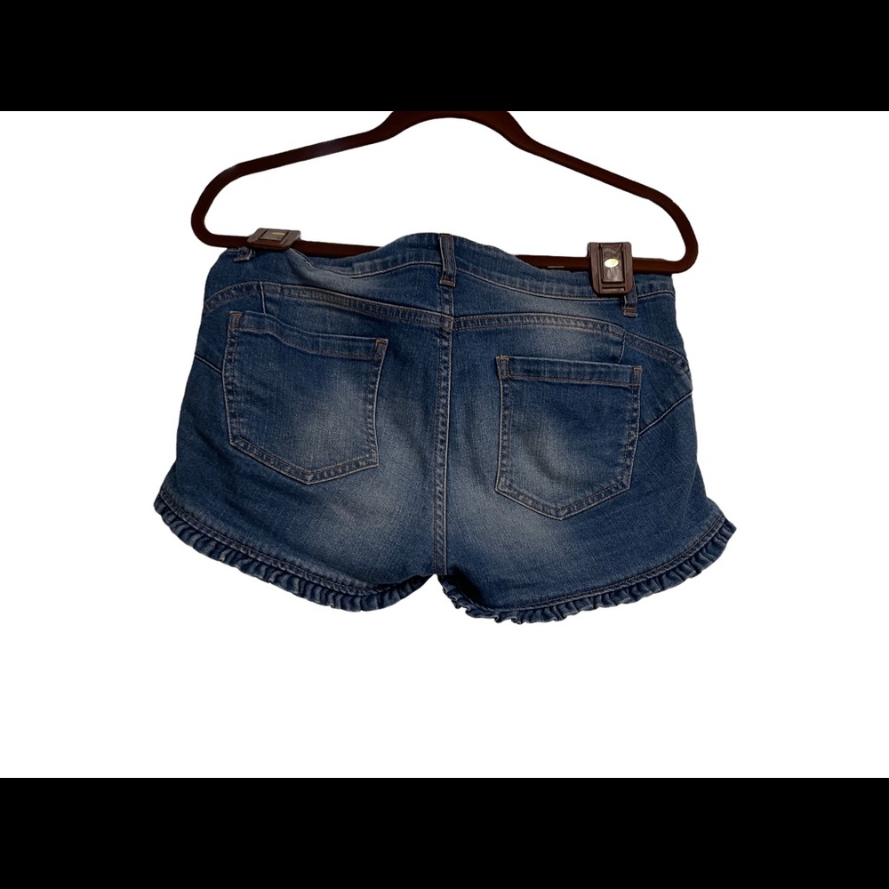 Next Denim Ruffle Trim Shorts - Picture 3 of 7